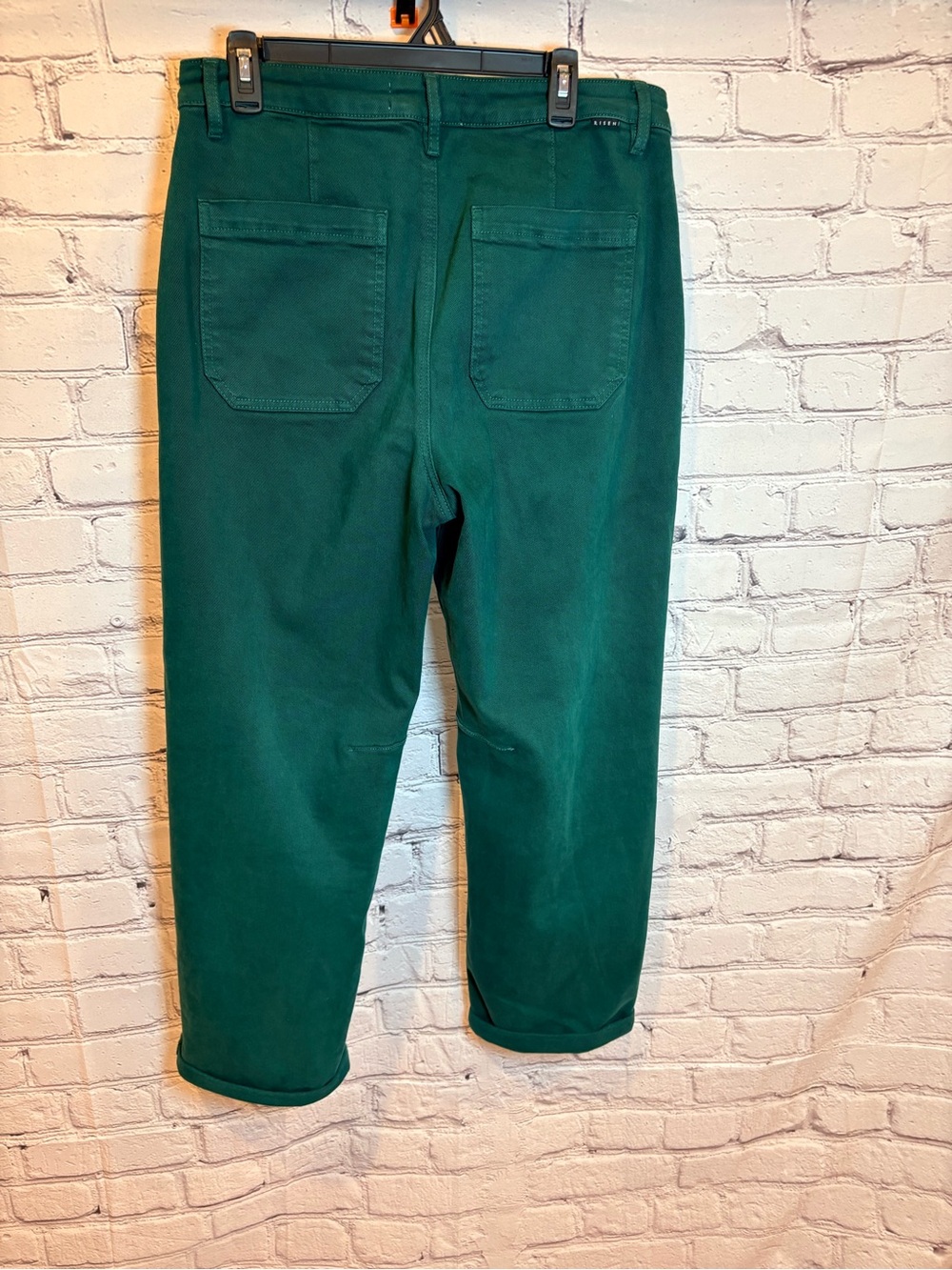 Risen Look at Me High Rise Green Ankle Cuffed Barrel Jeans - Picture 2 of 6